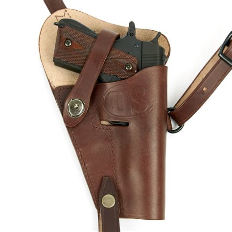 U.S. WWII M3 .45 1911 Pistol Leather Shoulder Holster- Chocolate Brown ...