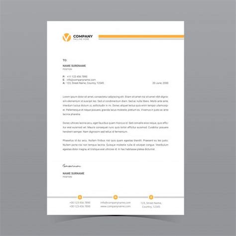 Premium Vector | A4 letterhead template | Company letterhead template, Letterhead template ...