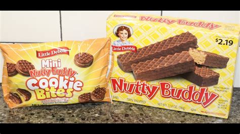 Little Debbie: Mini Nutty Buddy Cookie Bites & Nutty Buddy Bars Comparison & Review - YouTube