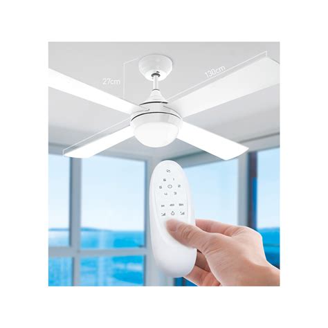 Arlec 130cm White 4 Blade Grid Connect Smart DC Ceiling Fan With LED ...