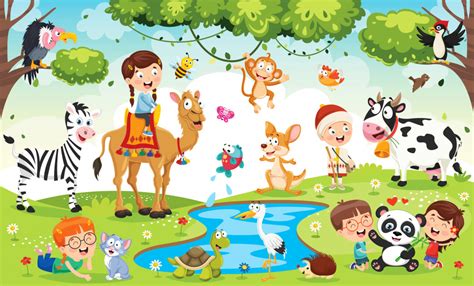 Children Playing with Animals jigsaw puzzle in Kids Puzzles puzzles on TheJigsawPuzzles.com