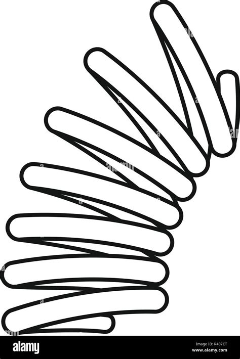 Elastic spring coil icon. Outline elastic spring coil vector icon for ...