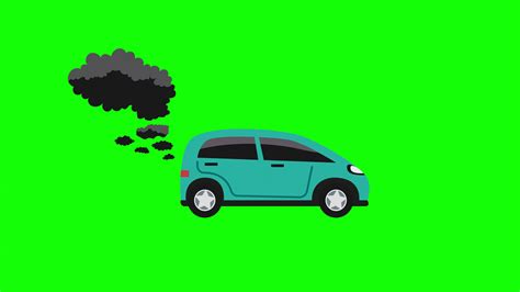 air pollution car icon Animation. Vehicle loop animation with alpha ...