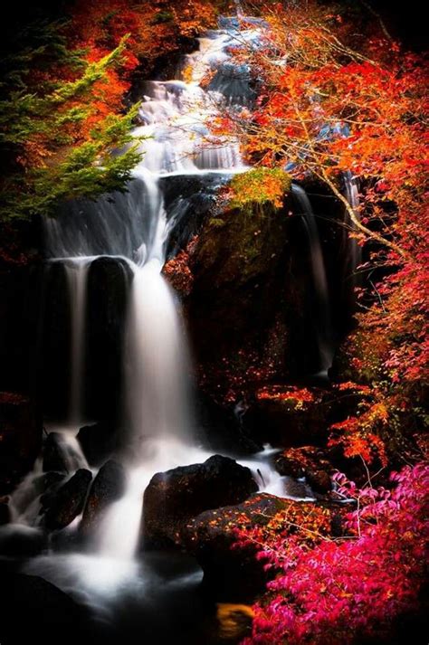 Autumn Waterfall, Japan | Beautiful waterfalls, Waterfall, Beautiful ...