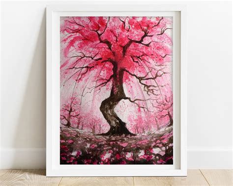 Cherry Blossom Art Print Japanese art print sakura wall | Etsy