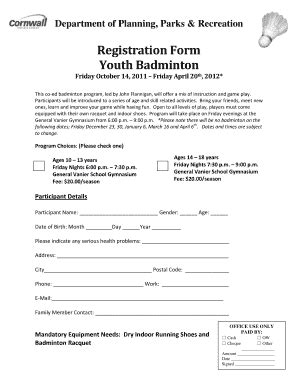 Badminton Tournament Registration Form 2022 - Fill Online, Printable ...