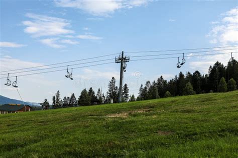 Mountain Ski Resort in Summer Stock Photo - Image of cloud, meadow ...