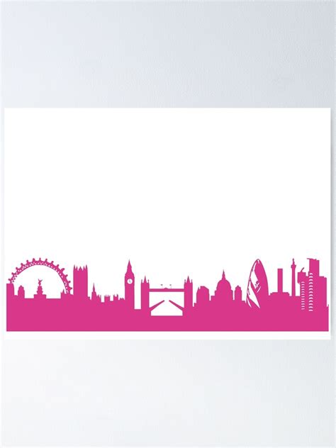 "London skyline pink" Poster by 44spaces | Redbubble