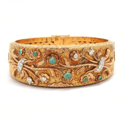 Vintage Gold, Emerald, and Diamond Bracelet (Lot 74 - Signature Summer AuctionJun 10, 2023, 9:00am)