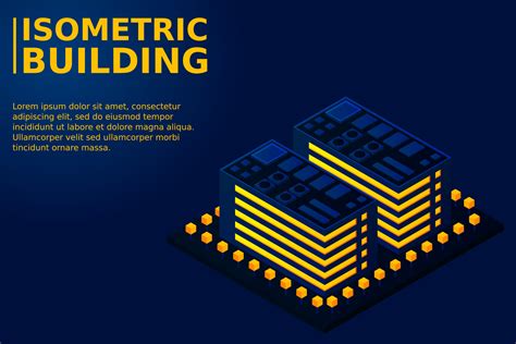 Smart city or intelligent building isometric vector concept. Modern ...