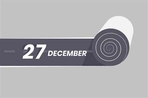 Premium Vector | December 27 calendar icon rolling inside the road 27 ...