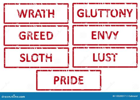 Seven Deadly Sins Rubber Stamp Royalty-Free Stock Photo | CartoonDealer.com #13520517