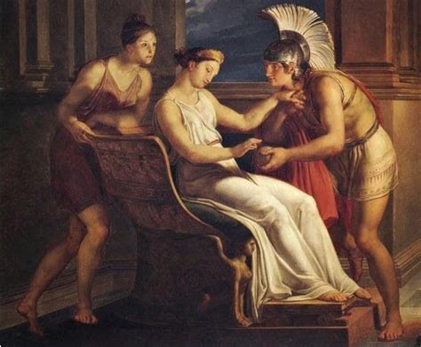 Ariadne giving a ball of silk thread to Theseus and Phaedra | Mitologia ...