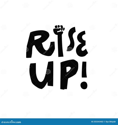 Rise Up Hand Drawn Modern Typography Motivational Phrase. Stock Vector - Illustration of artisan ...