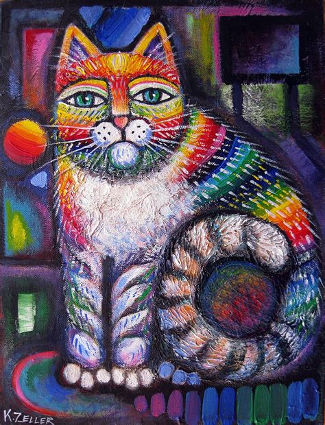 Rainbow cat II | Cats illustration, Cat painting, Cat drawing