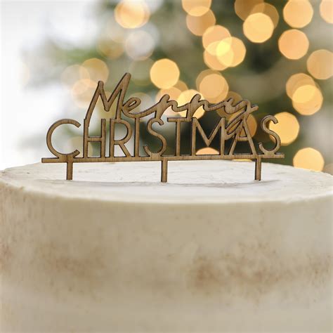 Wooden Merry Christmas Cake Topper | Ginger Ray