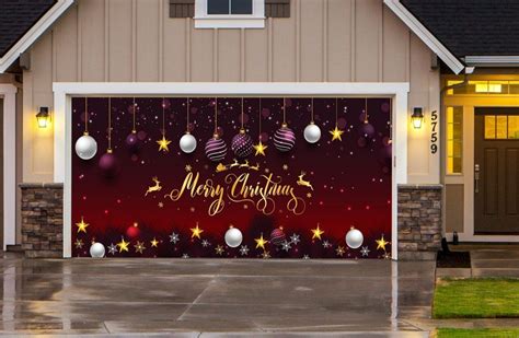 Christmas Banner for Garage Door Cover, Double Car Garage Door Cover ...