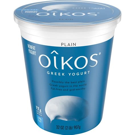 Oikos Nonfat Plain Greek Yogurt, 32 Oz. - Walmart.com - Walmart.com