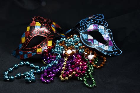 Mardi Gras Beads And Mask Free Stock Photo - Public Domain Pictures