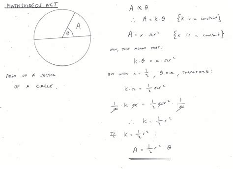 Formula Area of Sector