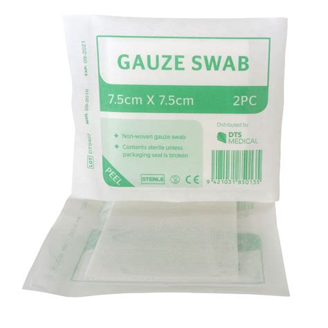 Gauze Swab Sterile 7.5cm x 7.5cm 12 ply pack for those small cuts