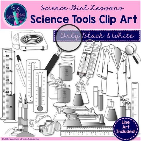 Science Tools Clip Art {Black & White Images} | Science tools, Science lessons, Science