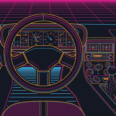 DeLorean DMC-12 from my interior artwork series! Hope you enjoy : r/outrun