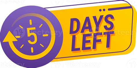 5 days left countdown png illustration template. Countdown days sign to ...