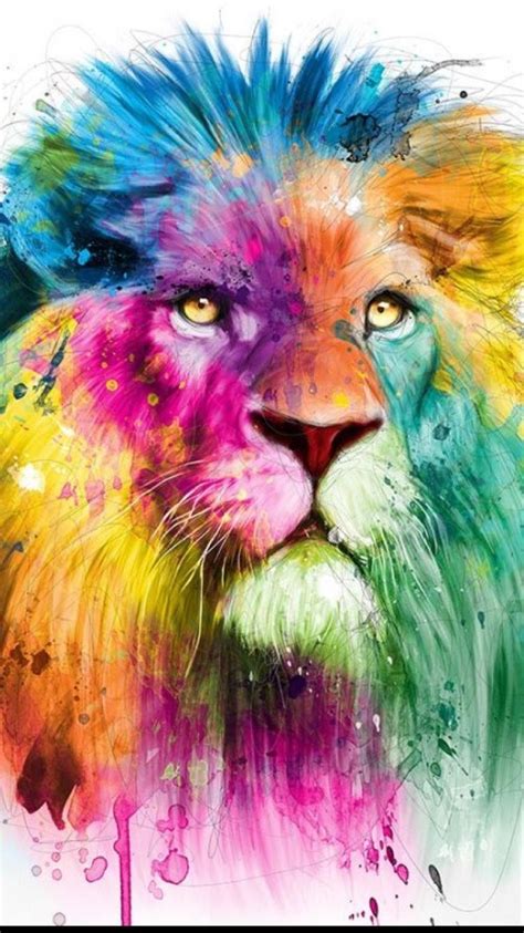 Abstract d'un lion multicolore.Tableau en parfait état. Original,Signé ...