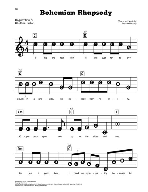 Pdf Bohemian Rhapsody Piano Sheet Music : Bohemian Rhapsody Sheet Music ...