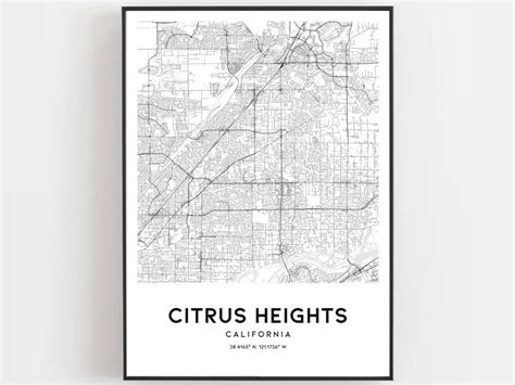 Citrus Heights Map Print Citrus Heights Map Poster Wall Art | Etsy