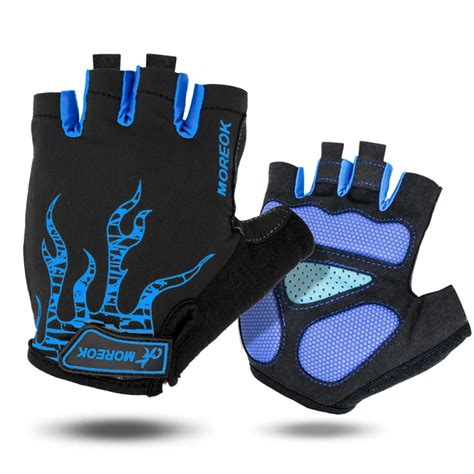 MOREOK Half Finger Cycling Gloves Mens Women's Summer Sports Bike Gloves Nylon Mountain Bicycle ...