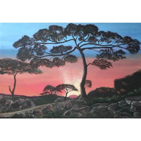 Sunrise Tree Silhouette - Neil Obi Art