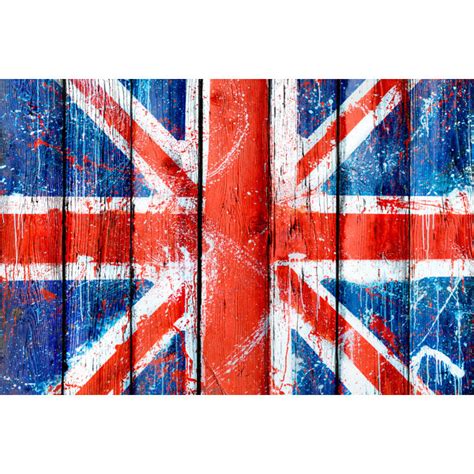 Ebern Designs Elcie British Flag Graffiti On Canvas by Milasemenova Painting | Wayfair