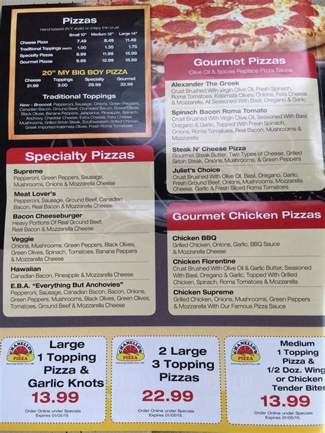 Menu at Chanello's Pizza #14 pizzeria, Chesapeake, Chesapeake Square ...