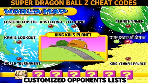 Super Dragon Ball Z Cheats : New Random opponents lists for the ...