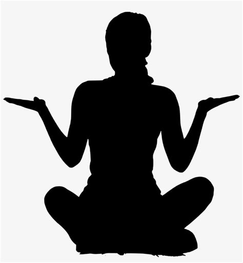 Silhouette, Yoga, Young, Woman, Vibrant, Sport, Sitting - Meditation Clip Art Transparent PNG ...