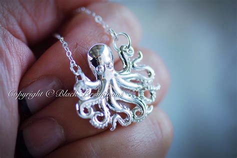 The Octopus Necklace Solid 925 Sterling Silver by blackpersimmons