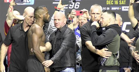 UFC 296 Ceremonial weigh-in Face-Off: Leon Edwards vs. Colby Covington ...