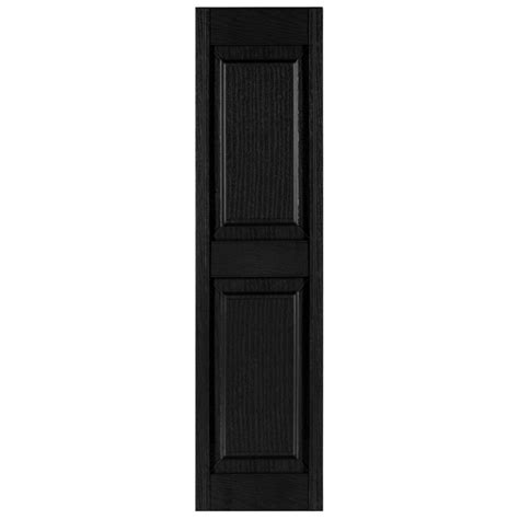 Shop Custom Shutters llc. 2-Pack Black Raised Panel Vinyl Exterior Shutters (Common: 14-in x 54 ...