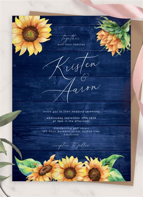 Sunflower Wedding Invitation Template