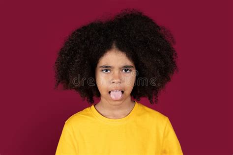 Closeup Portrait of African American Girl Sticking Out Her Tongue Stock Photo - Image of ...