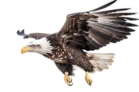 Premium AI Image | Bald_eagle_flying__with_white_background