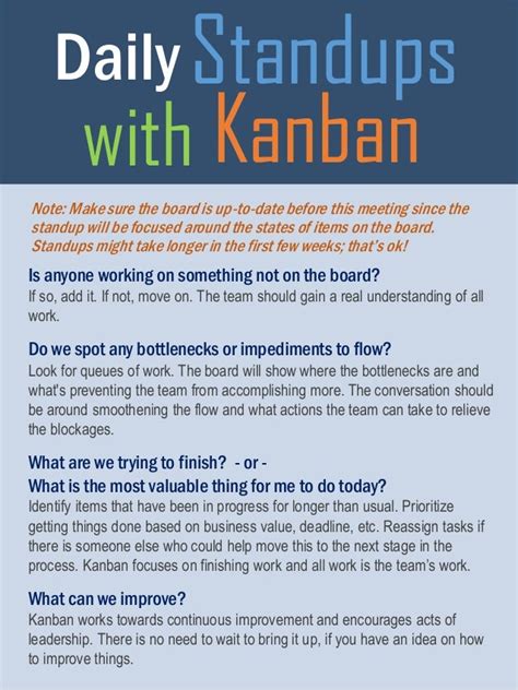 Kanban improved standup questions