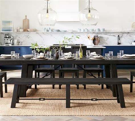 Benchwright Dining Bench | Black dining room table, Black dining room, Dining table
