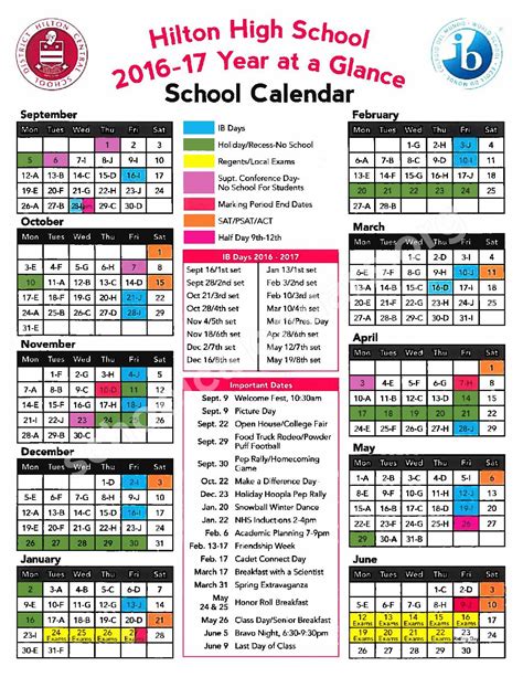 Hilton High School Calendars – Hilton, NY