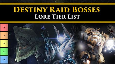 Destiny 2 Lore - Tier Ranking Destiny's Final Raid Bosses according to ...