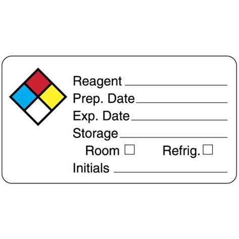 Reagent Prep , Laboratory Reagent Label, 3" x 1-5/8" | United Ad Label