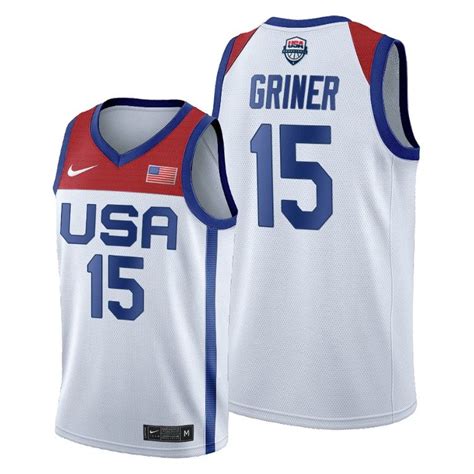 Men USA National Team #15 Brittney Griner White 2020 Tokyo Olympics ...