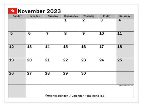 November 2023 Calendar Hong Kong - Get Calender 2023 Update